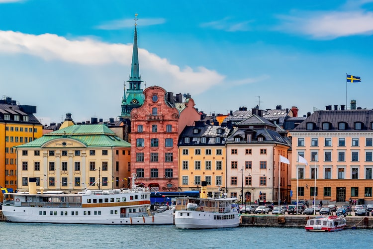 Fundo Arquipélago De Estocolmo Escandinávia Sem Pessoas Verão Foto